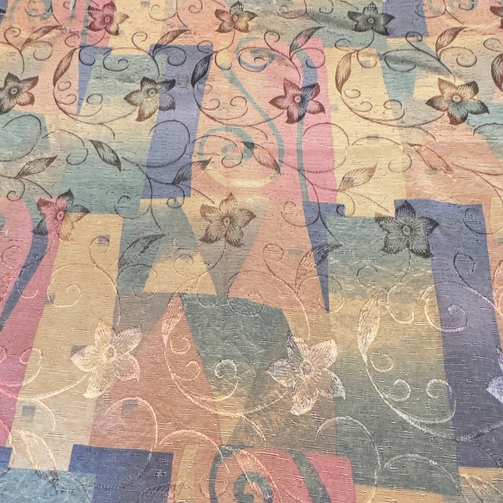 Vintage Style Floral Geometric Shower Curtain Multicolor Abstract 70x72 Cottage